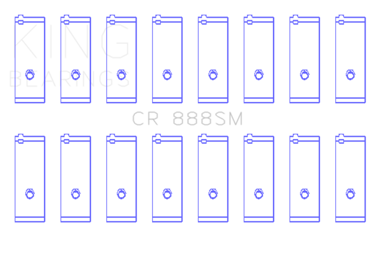 King Engine Bearings Toyota 1Uz-Fe/2Uz-Fe/3Uz-Fe (Size +0.50mm) Connecting Rod Bearing Set - CR888SM0.5 Photo - Primary