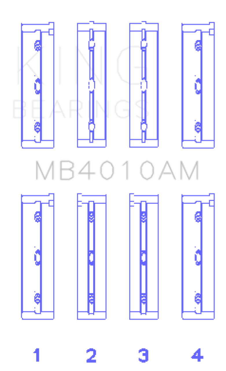 King Engine Bearings Isuzu 6Vd1 (Size +0.50mm) Main Bearing Set - MB4010AM0.5 Photo - Primary
