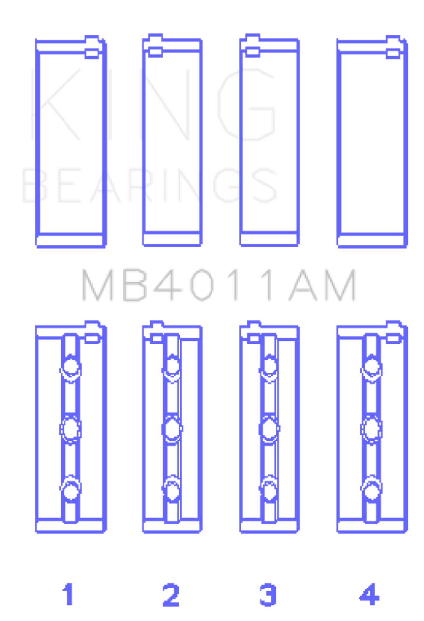 King Engine Bearings Toyota 1Mzfe (Size +0.50mm) Main Bearing Set - MB4011AM0.5 Photo - Primary