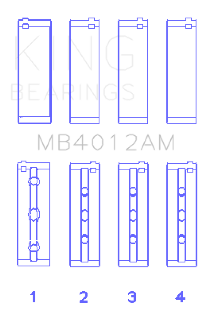 King Engine Bearings Toyota 5Vzfe (Size +0.50mm) Main Bearing Set - MB4012AM0.5 Photo - Primary
