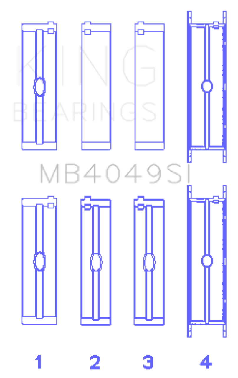 King Engine Bearings Opel C25Xa/X25Xa (Size +0.25mm) Main Bearing Set - MB4049SI0.25 Photo - Primary