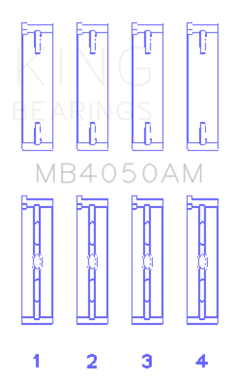 King Engine Bearings Mitsubishi 6G74 (Size +0.50mm) Main Bearing Set - MB4050AM0.5 Photo - Primary