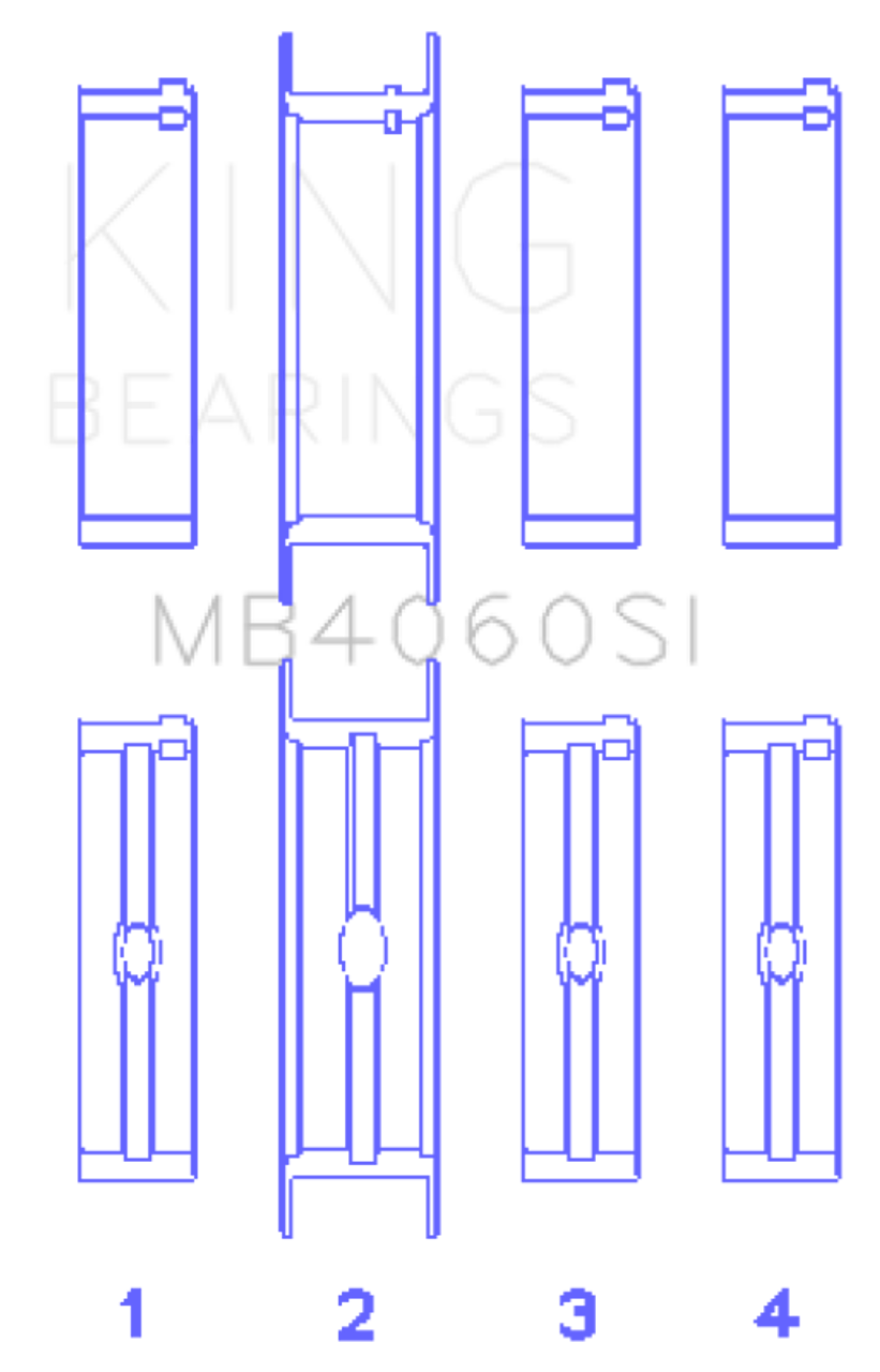 King Engine Bearings Chrysler CAravan 201Ci V6 Ohv (Size +0.50mm) Main Bearing Set - MB4060SI0.5 Photo - Primary