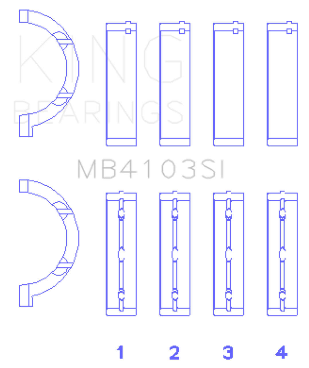 King Engine Bearings Chrysler 197 (Size +0.75mm) Main Bearing Set - MB4103SI0.75 Photo - Primary