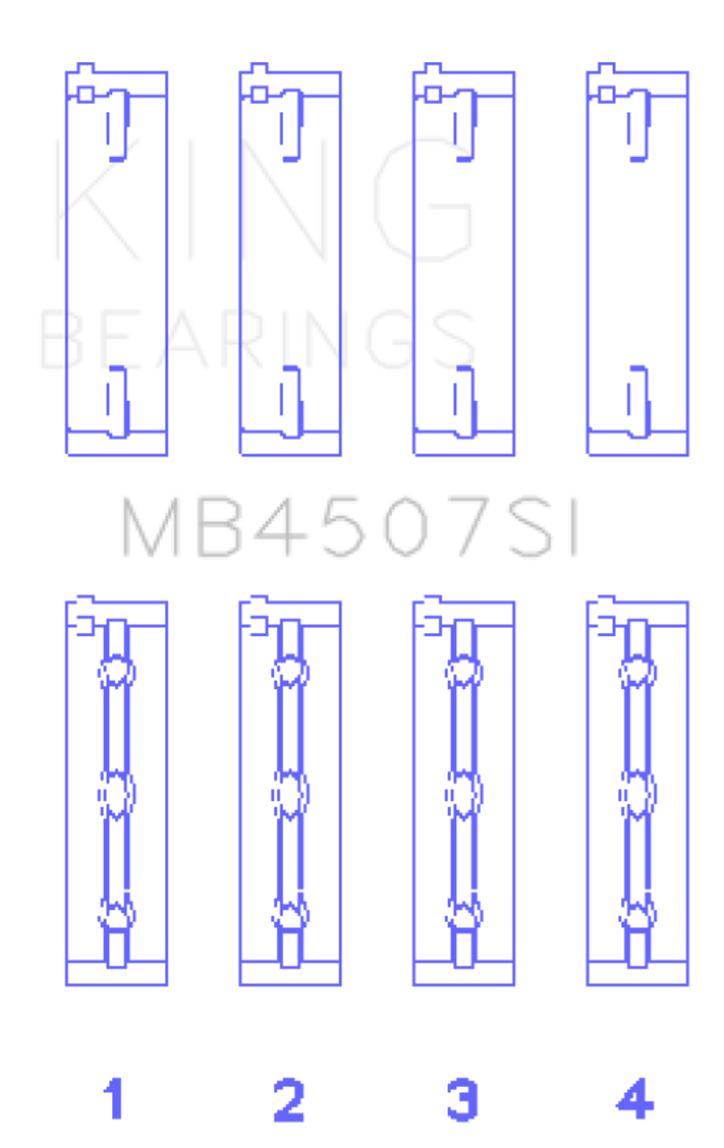 King Engine Bearings Suzuki H25A H27A (Size +0.25mm) Main Bearing Set - MB4507SI0.25 Photo - Primary