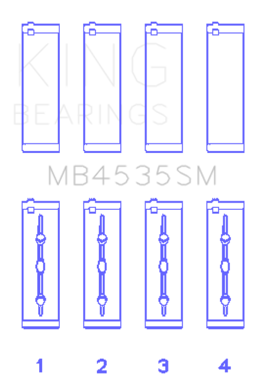 King Engine Bearings Mercedes Benz M 276 DE35 (Size +0.25mm) Main Bearing Set - MB4535SM0.25 Photo - Primary