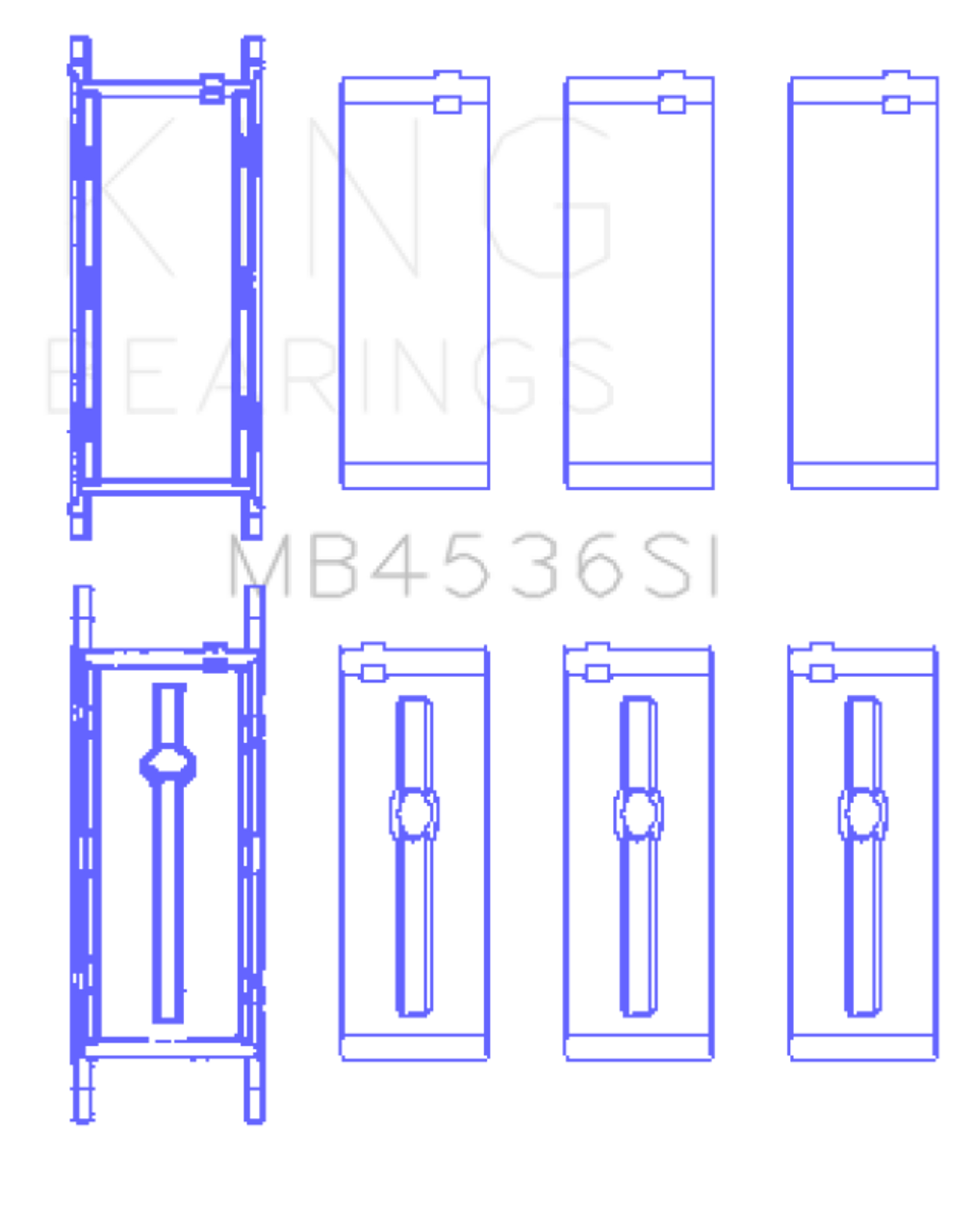 King Engine Bearings Mini Cooper B38A15M0 (Size +0.50mm) Main Bearing Set - MB4536SI0.5 Photo - Primary