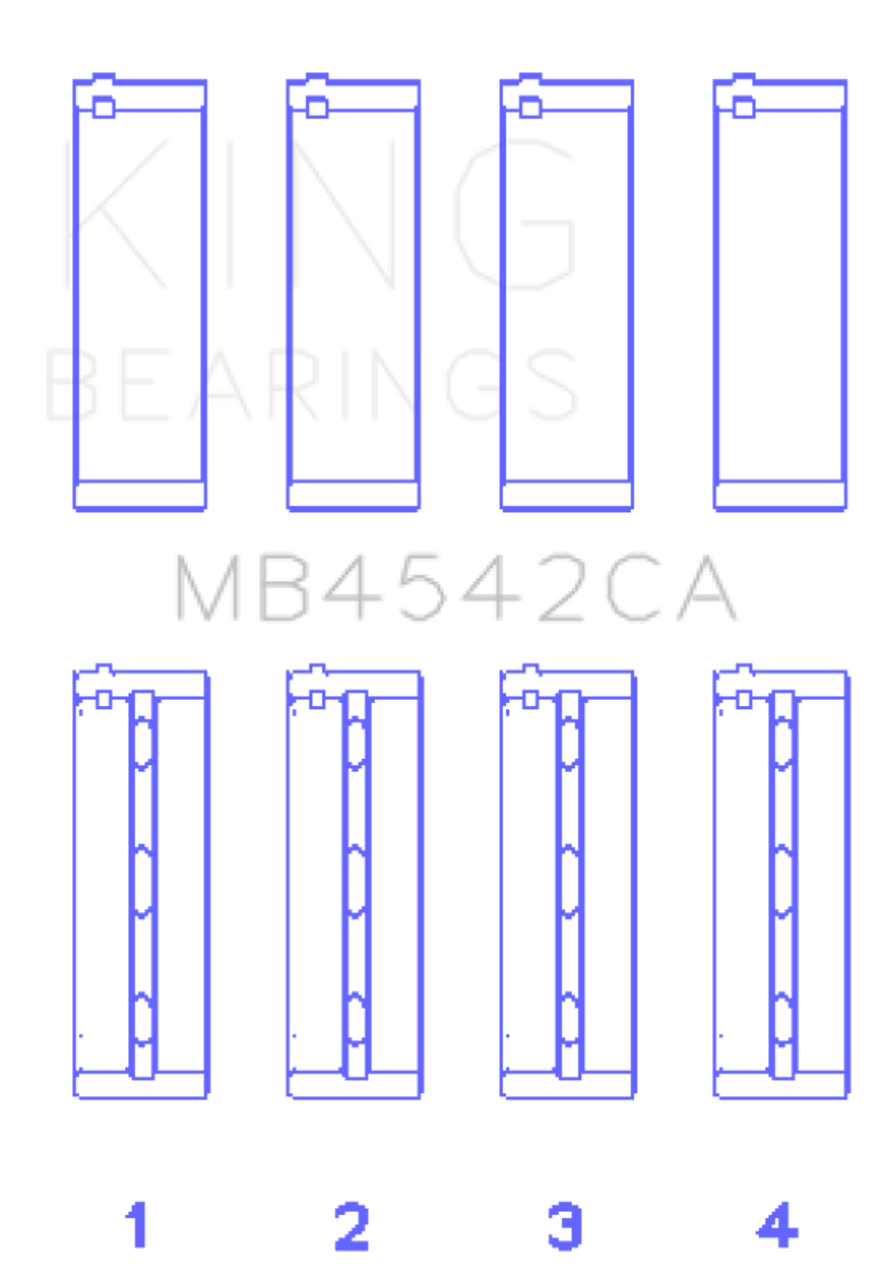 King Engine Bearings Nissan Vq20DE/Vq25Dd/Vq30DE/Dd/DET/Vq35DE (Size +0.75mm) Main Bearing Set - MB4542CA0.75 Photo - Primary