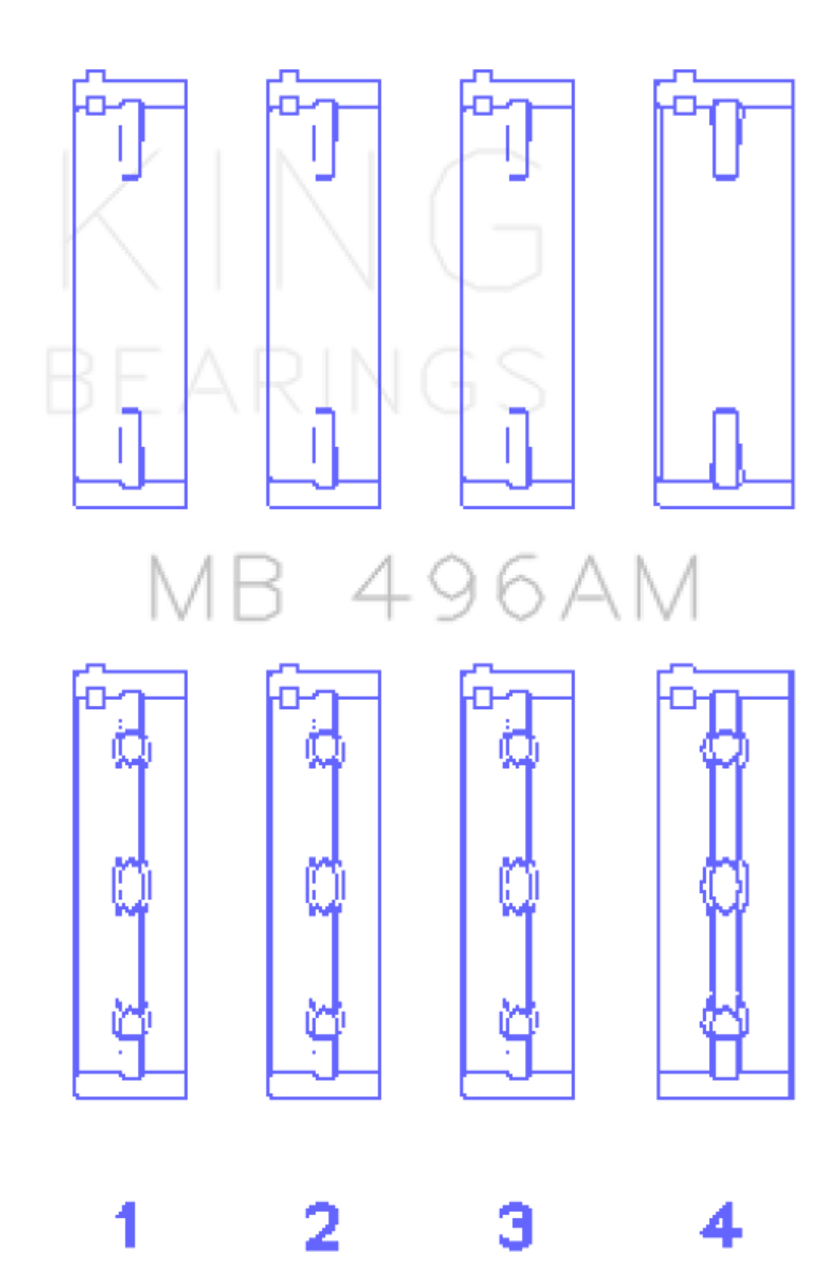 King Engine Bearings Mazda Kl V6 (Size +0.50mm) Main Bearing Set - MB496AM0.5 Photo - Primary