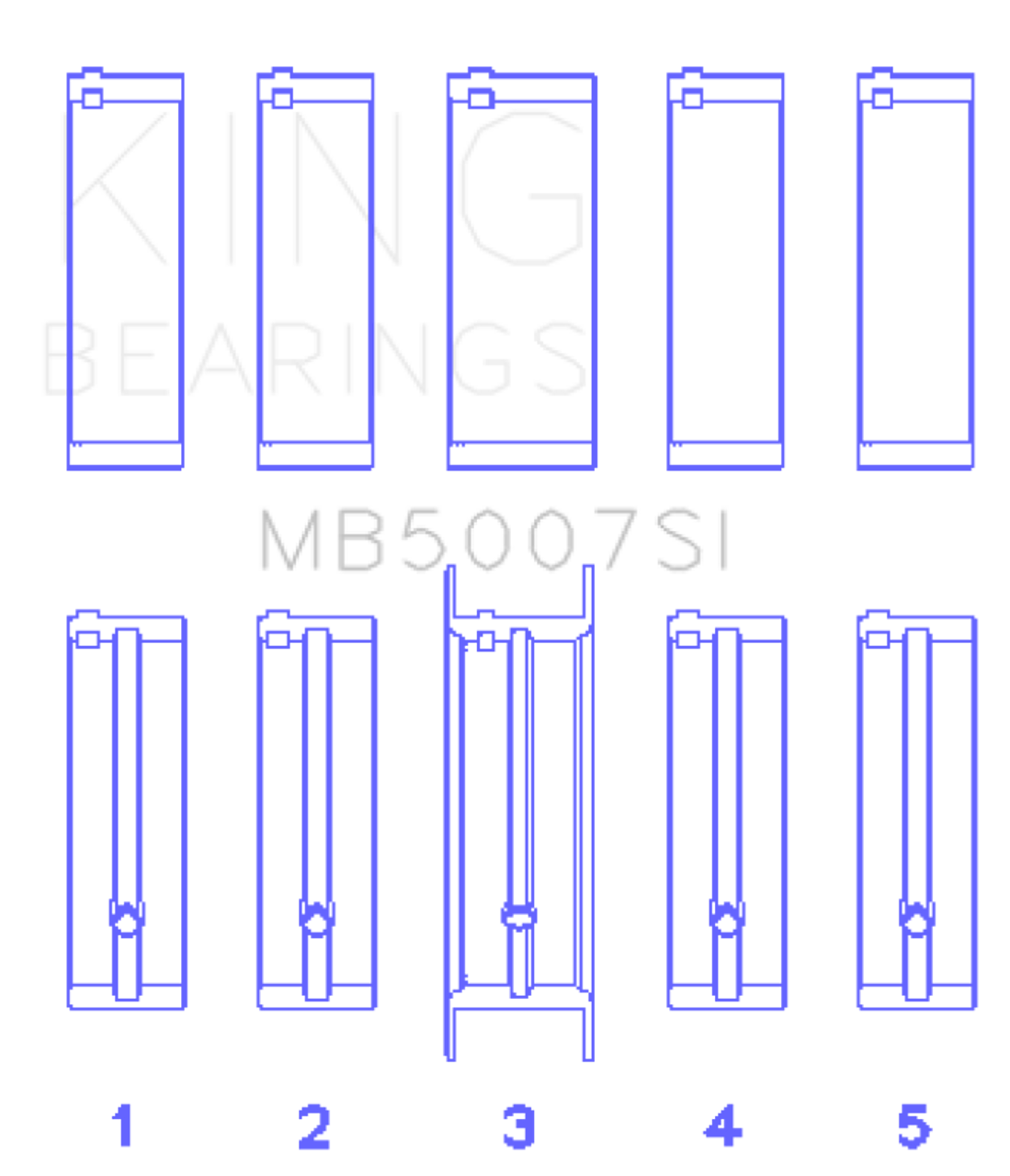King Engine Bearings G.M.C. Saturn (Size +0.75mm) Main Bearing Set - MB5007SI0.75 Photo - Primary