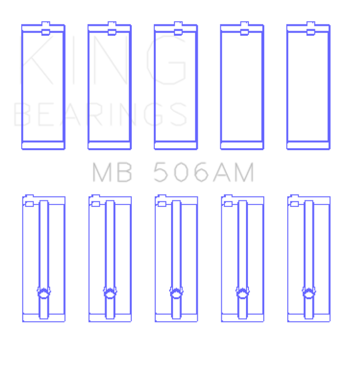 King Engine Bearings Toyota 22R (Size +0.75mm) Main Bearing Set - MB506AM0.75 Photo - Primary