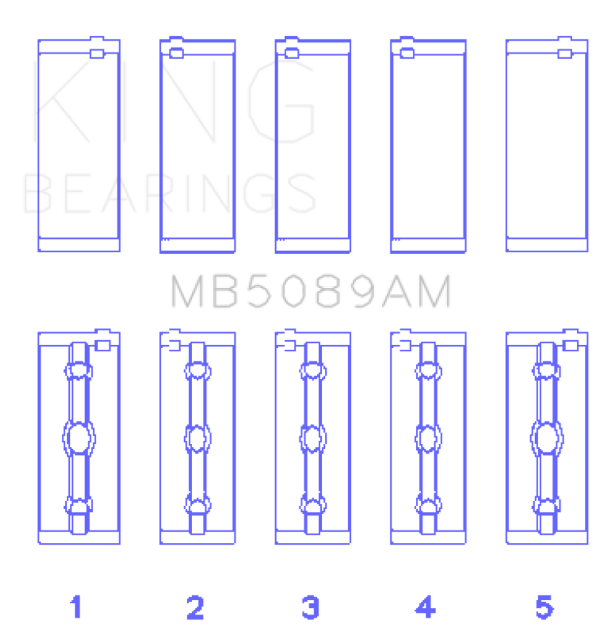 King Engine Bearings Toyota 1Rz (Size +0.75mm) Main Bearing Set - MB5089AM0.75 Photo - Primary