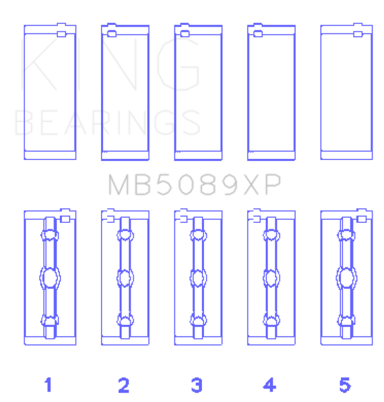 King Engine Bearings Toyota 1Rz/2Rz/3Rz (Size STDX) Main Bearing Set - MB5089XPSTDX Photo - Primary