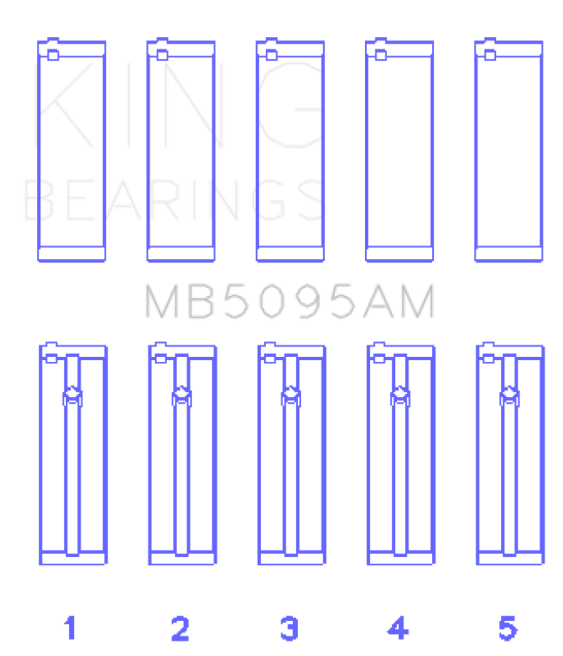 King Engine Bearings Toyota 2E (Size +0.25mm) Main Bearing Set - MB5095AM0.25 Photo - Primary