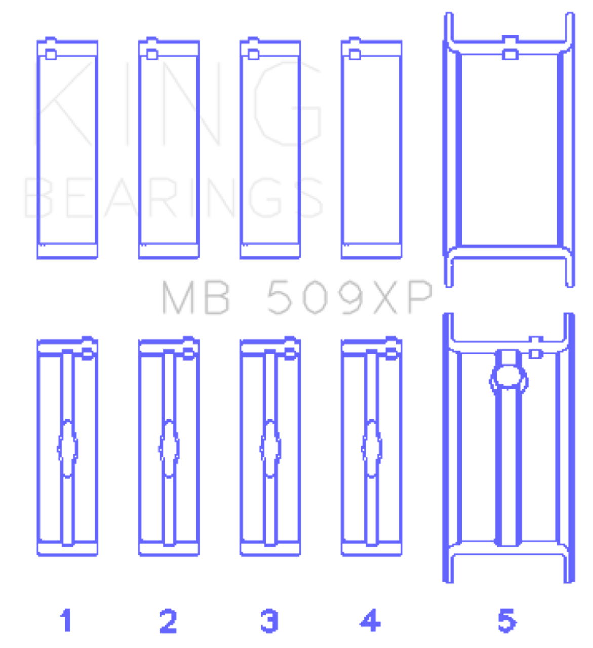 King Engine Bearings ChevrolET 400 V8 (Size STDX) Main Bearing Set - MB509XPSTDX Photo - Primary