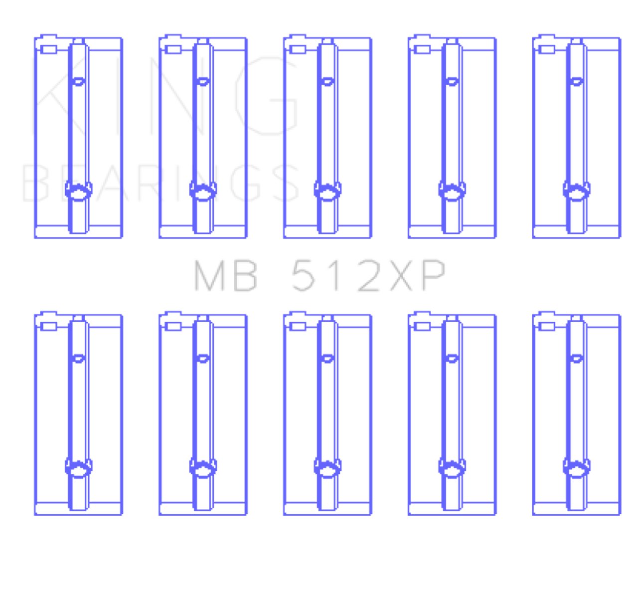 King Engine Bearings Ford Bda (Size STDX) Main Bearing Set - MB512XPSTDX Photo - Primary