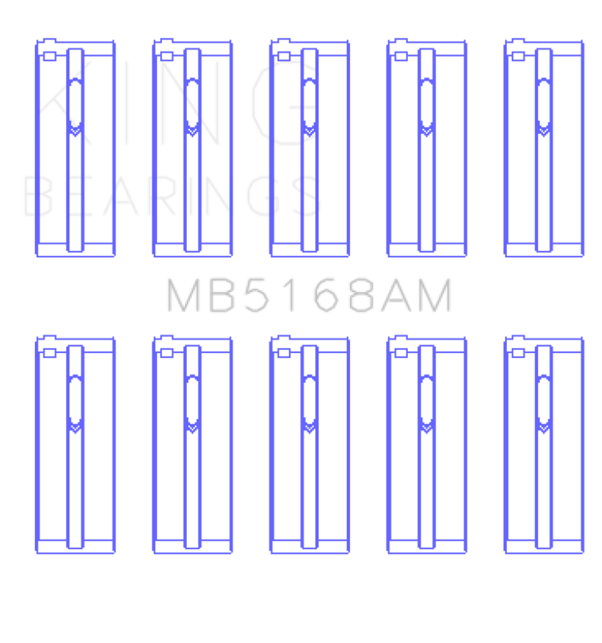 King Engine Bearings Honda F22B/H22A (Size +0.75mm) Main Bearing Set - MB5168AM0.75 Photo - Primary