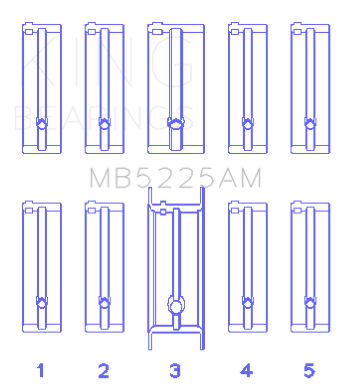 King Engine Bearings Mazda 626 F8 (Size +0.25mm) Main Bearing Set - MB5225AM0.25 Photo - Primary