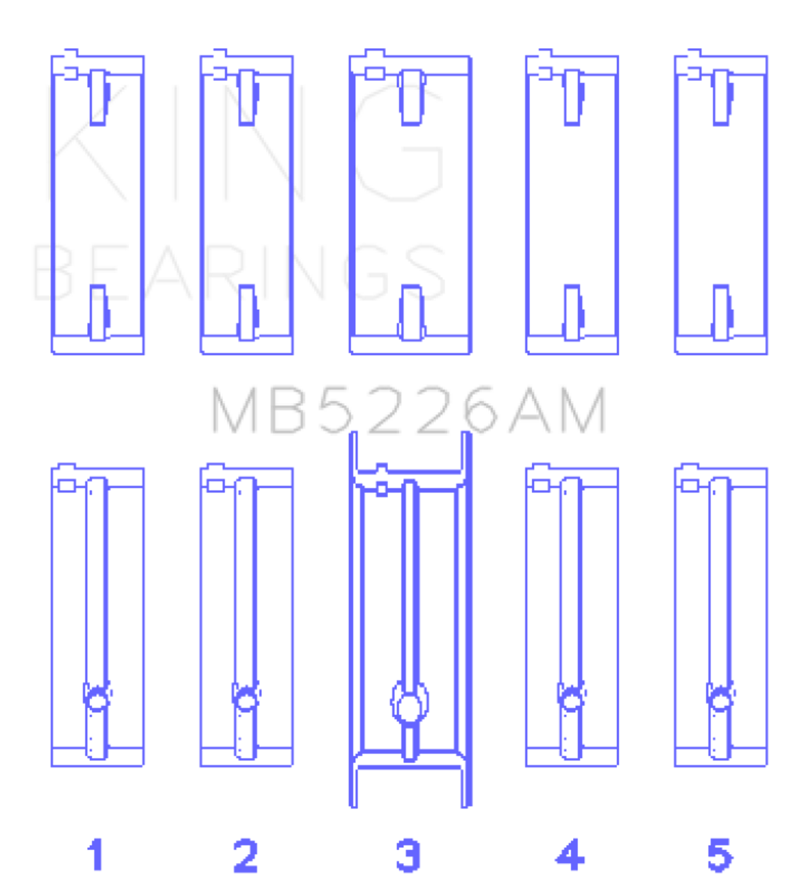 King Engine Bearings Mazda 626 F8 (Size +0.25mm) Main Bearing Set - MB5226AM0.25 Photo - Primary