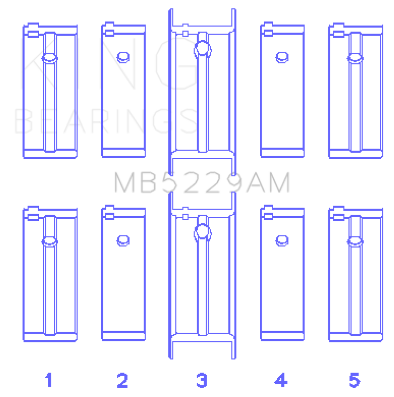 King Engine Bearings Nissan Datsun A12/(Size +0.25mm) Main Bearing Set - MB5229AM0.25 Photo - Primary