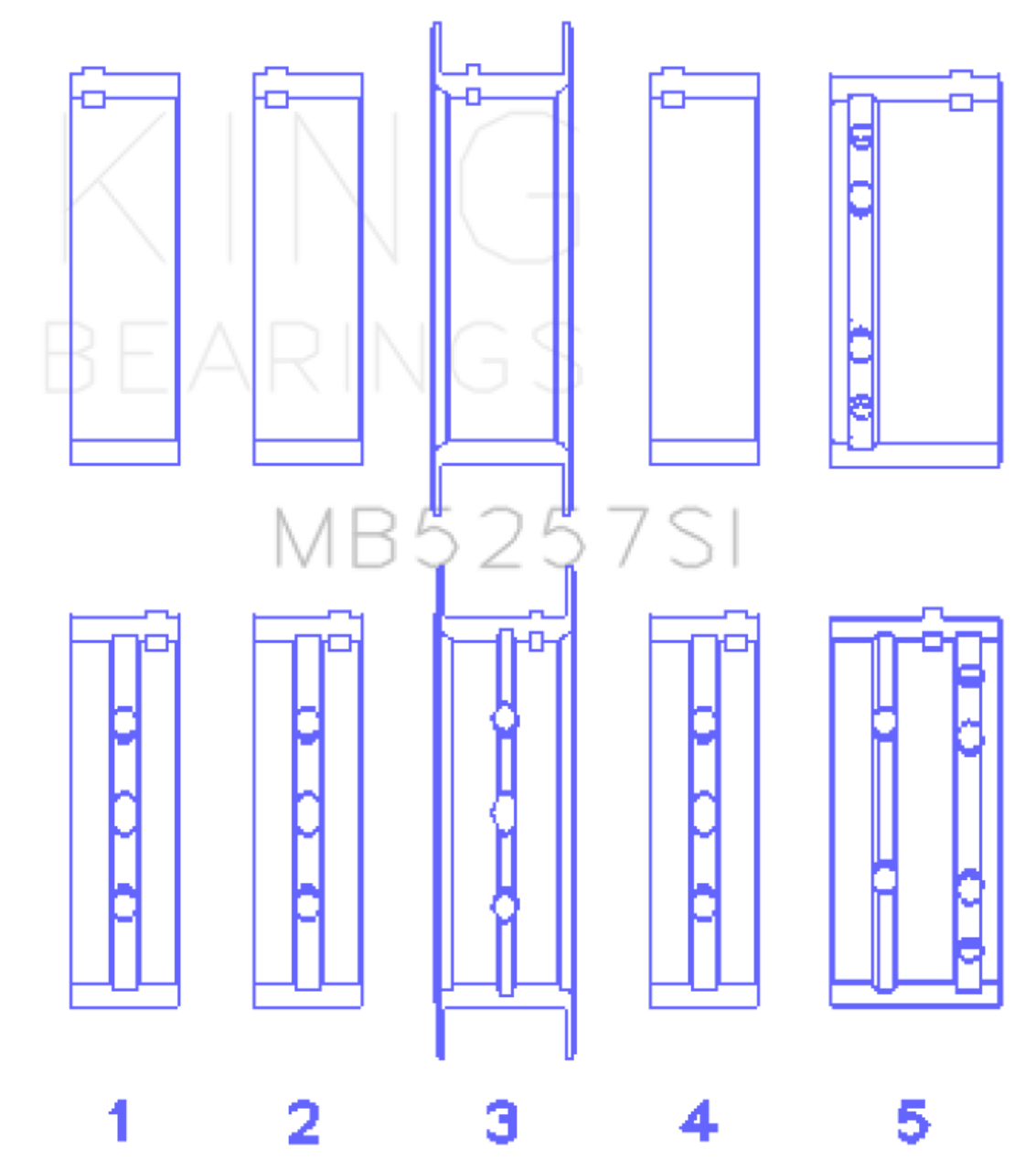 King Engine Bearings General Motors 379/V8 Ohv (Size STDX) Main Bearing Set - MB5257SISTDX Photo - Primary