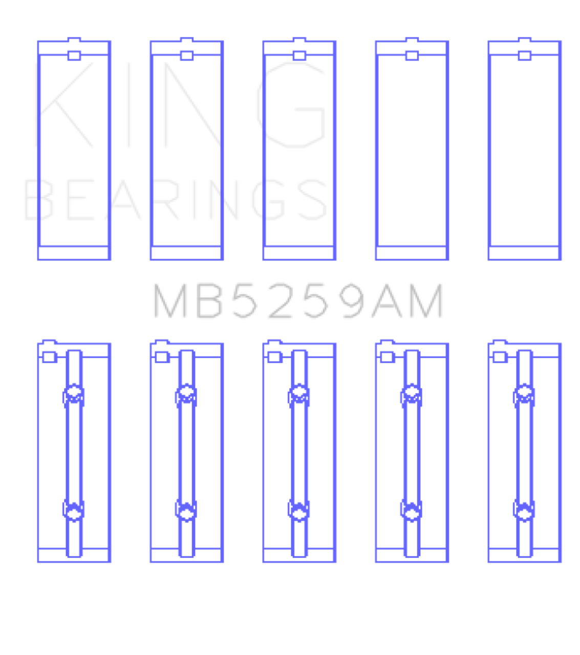 King Engine Bearings Honda B18A1 (Size +0.75mm) Main Bearing Set - MB5259AM0.75 Photo - Primary