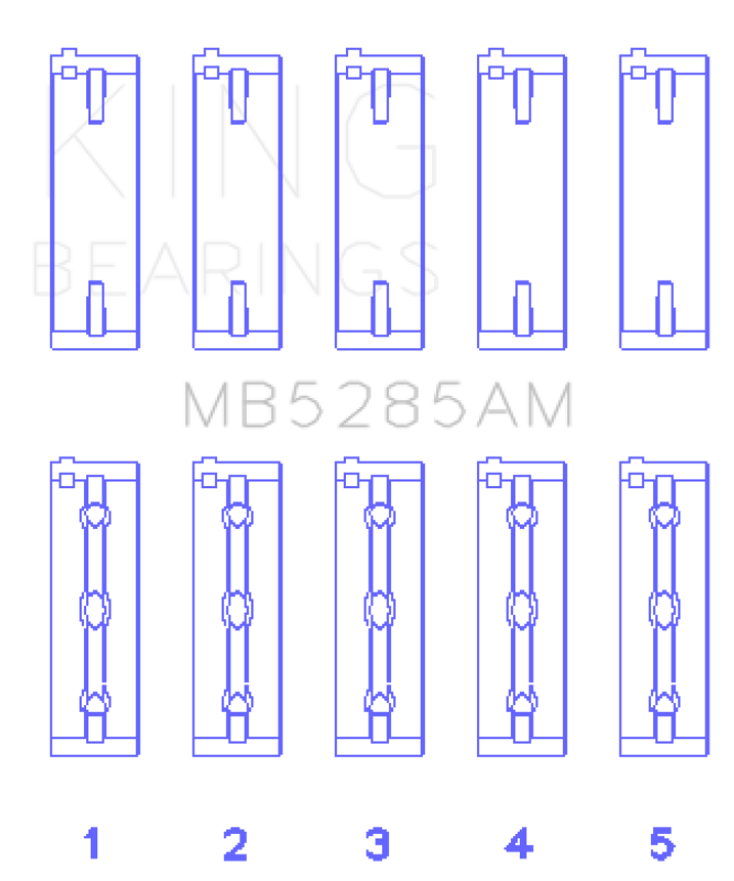 King Engine Bearings Suzuki J18K/J20A (Size +0.50mm) Main Bearing Set - MB5285AM0.5 Photo - Primary