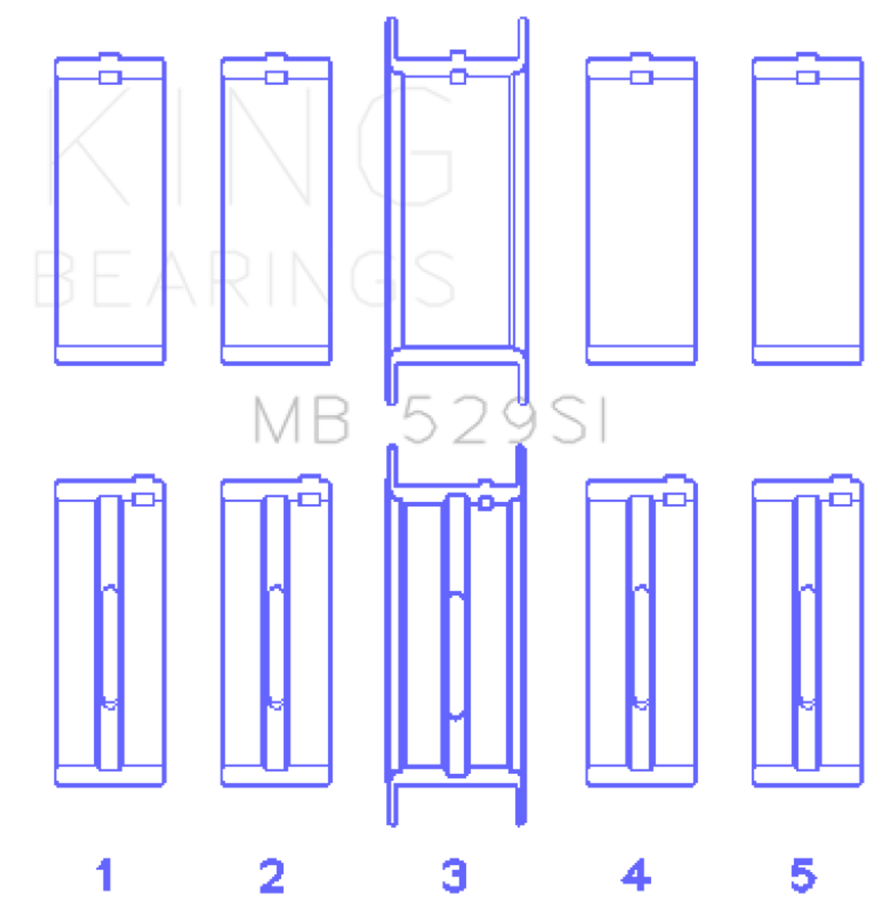 King Engine Bearings Ford V8 221 (Size STDX) Main Bearing Set - MB529SISTDX Photo - Primary