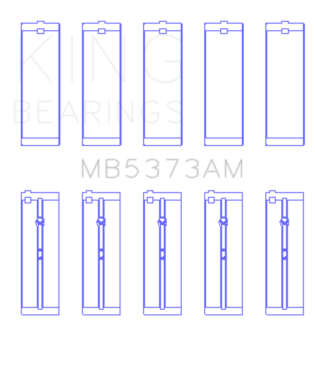 King Engine Bearings Nissan Ga14DE/Ga16DE/Qg18DE (Size +0.50mm) Main Bearing Set - MB5373AM0.5 Photo - Primary