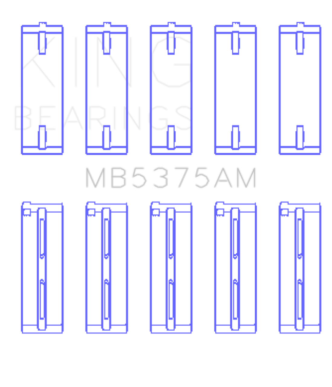 King Engine Bearings Toyota 2Zzge (Size +0.50mm) Main Bearing Set - MB5375AM0.5 Photo - Primary