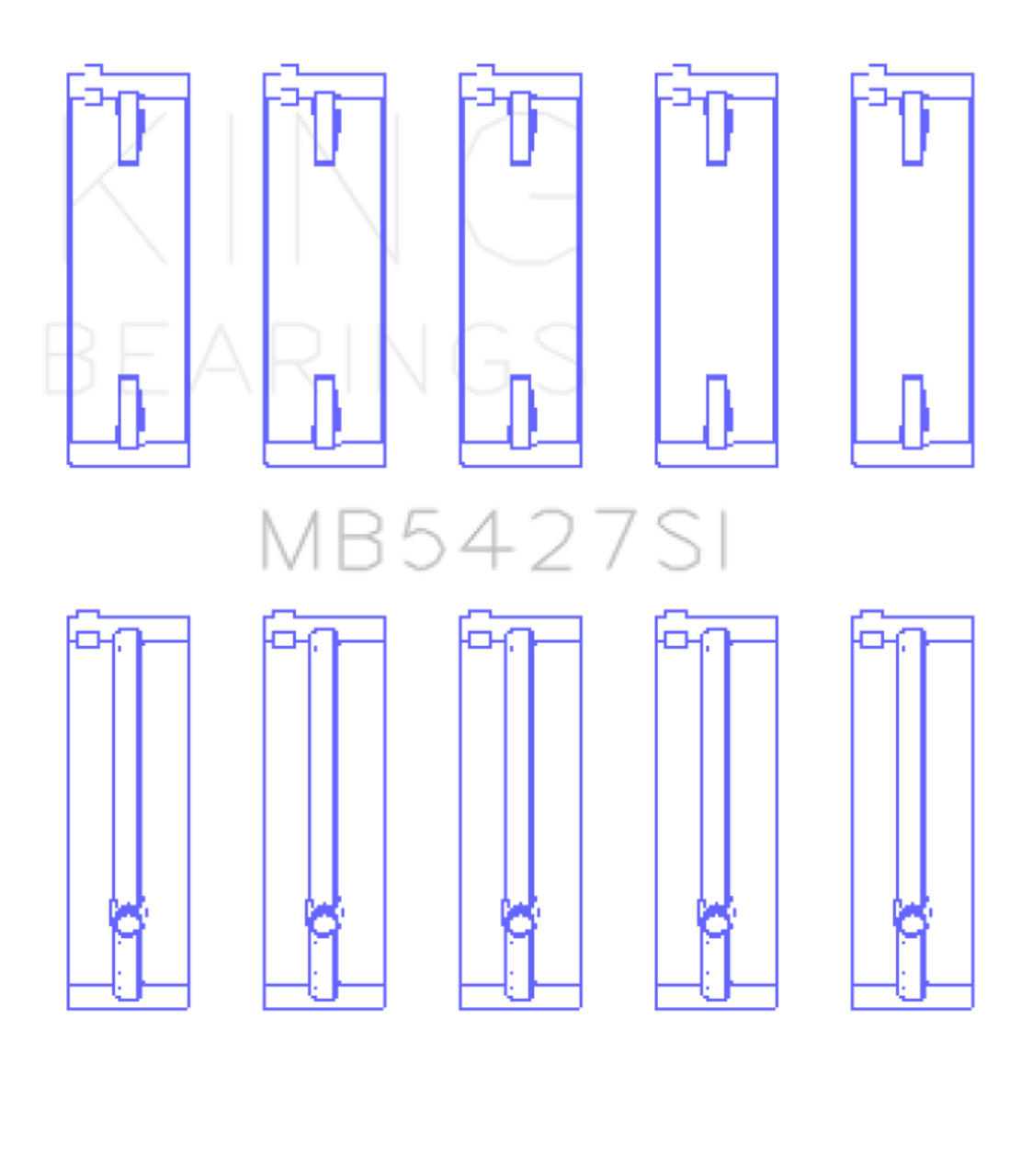 King Engine Bearings Honda L13A4/L15A (Size +0.50mm) Main Bearing Set - MB5427SI0.5 Photo - Primary