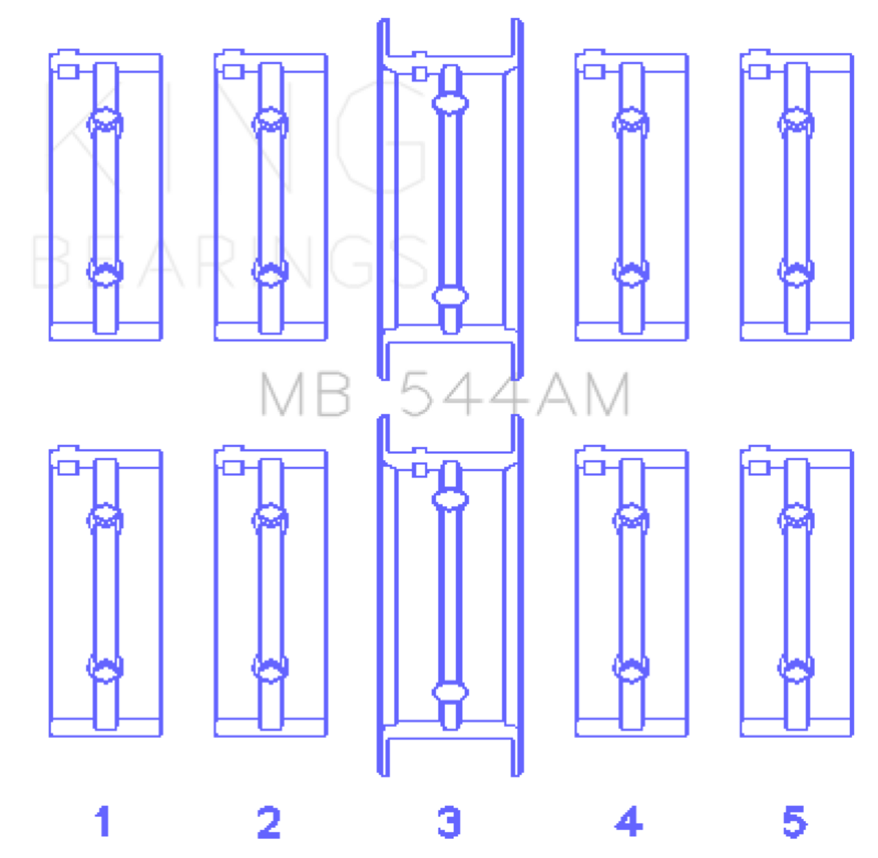 King Engine Bearings BMW M10B15/18/20 (Size +0.75mm) Main Bearing Set - MB544AM0.75 Photo - Primary