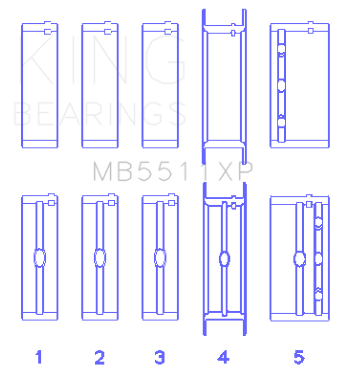 King Engine Bearings General Motors 326/350/389/400 (Size STDX) Main Bearing Set - MB5511XPSTDX Photo - Primary