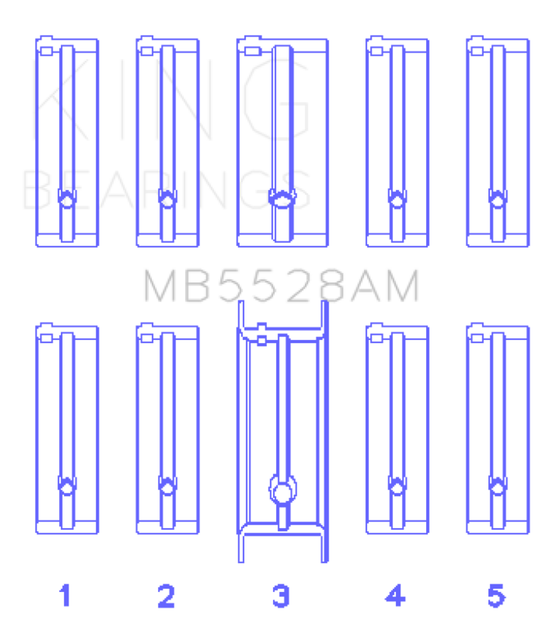 King Engine Bearings Mazda 626 F8/(Size +0.50mm) Main Bearing Set - MB5528AM0.5 Photo - Primary