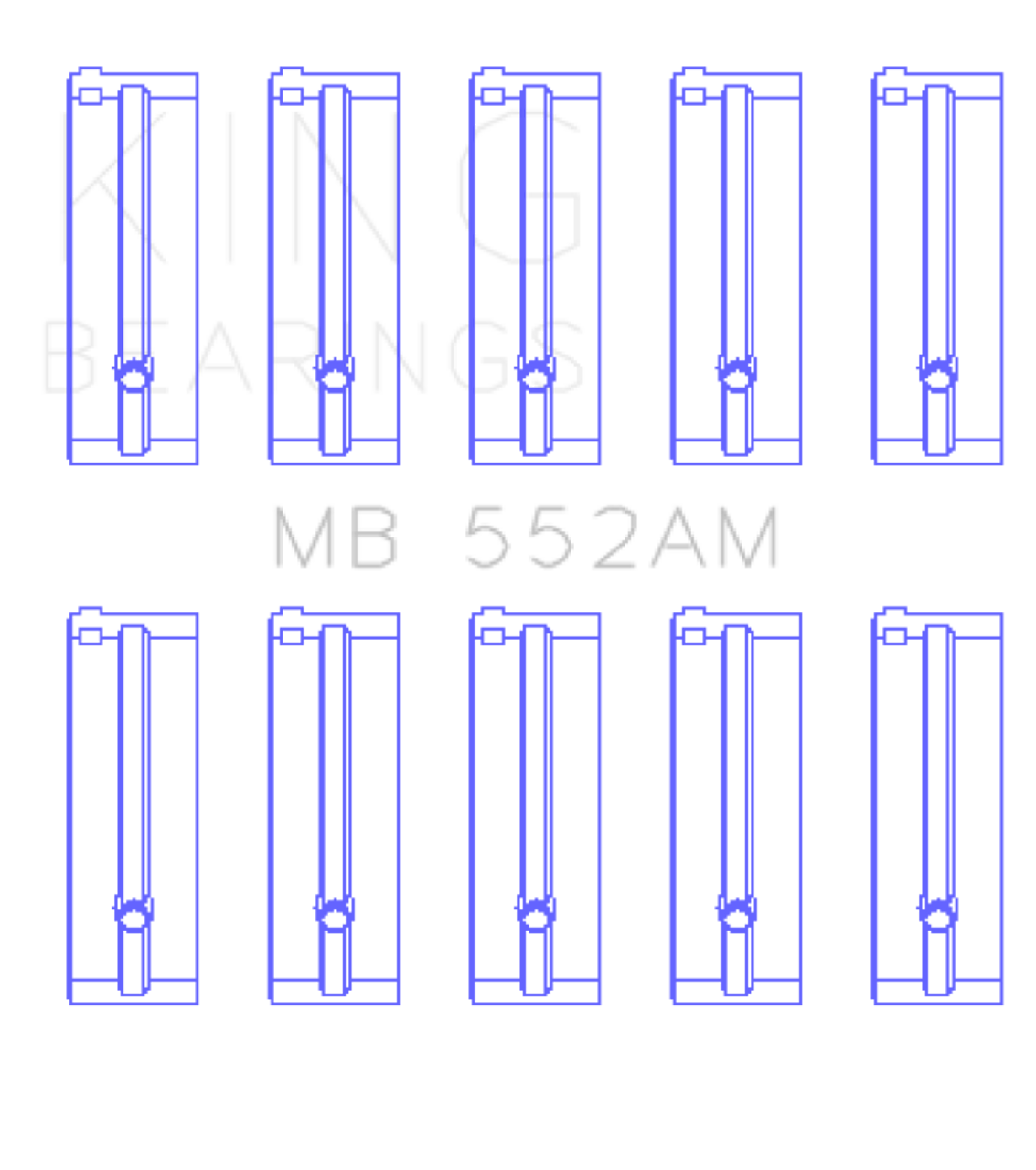 King Engine Bearings Toyota 3T/Tg/12T/4Tg (Size +0.25mm) Main Bearing Set - MB552AM0.25 Photo - Primary