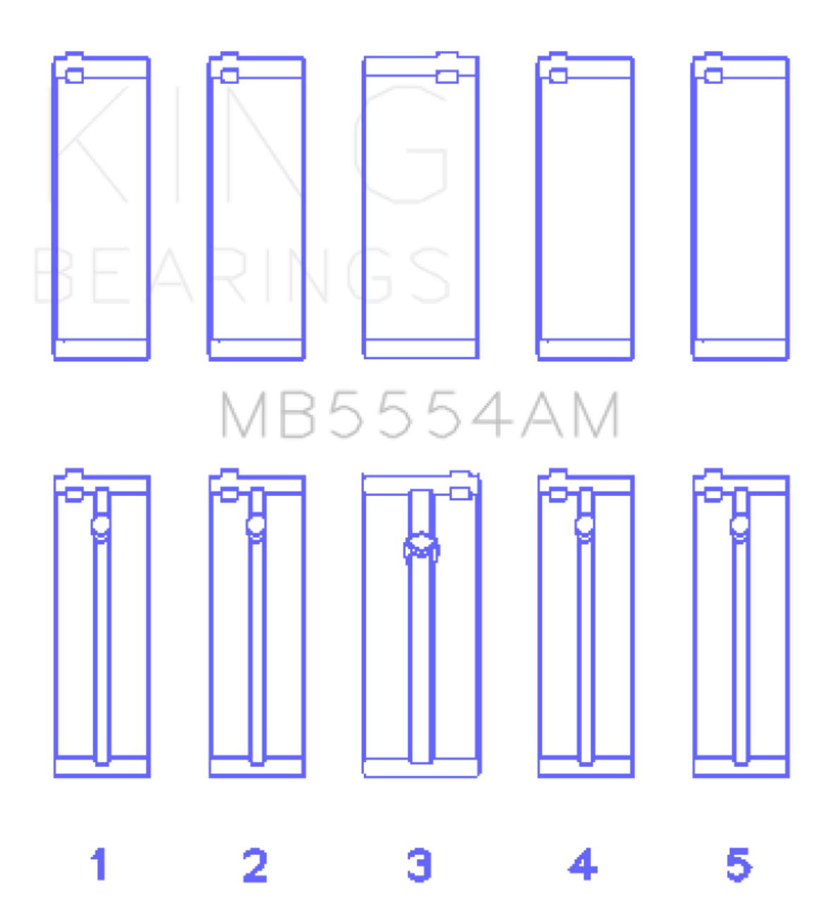 King Engine Bearings Toyota 3Sgte (Size +0.50mm) Main Bearing Set - MB5554AM0.5 Photo - Primary