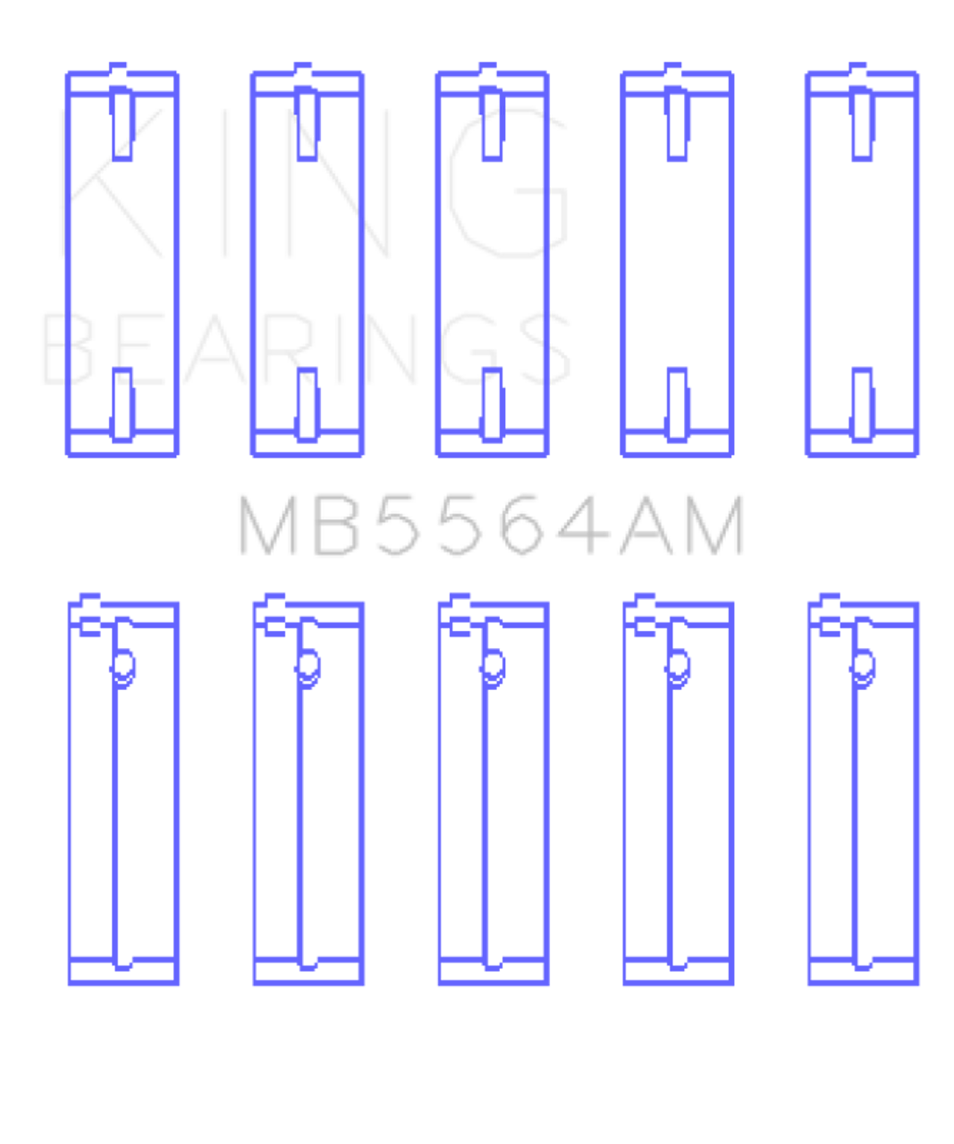 King Engine Bearings Toyota 3E (Size +0.25mm) Main Bearing Set - MB5564AM0.25 Photo - Primary