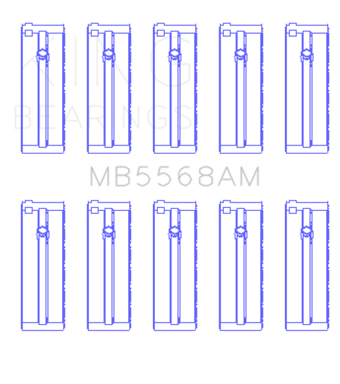 King Engine Bearings Honda D16A/Y/Z H22A4 F23A (Size +0.50mm) Main Bearing Set - MB5568AM0.5 Photo - Primary