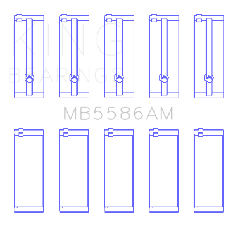 King Engine Bearings Isuzu 4Ze1 Sohc 8V (Size +0.25mm) Main Bearing Set - MB5586AM0.25 Photo - Primary