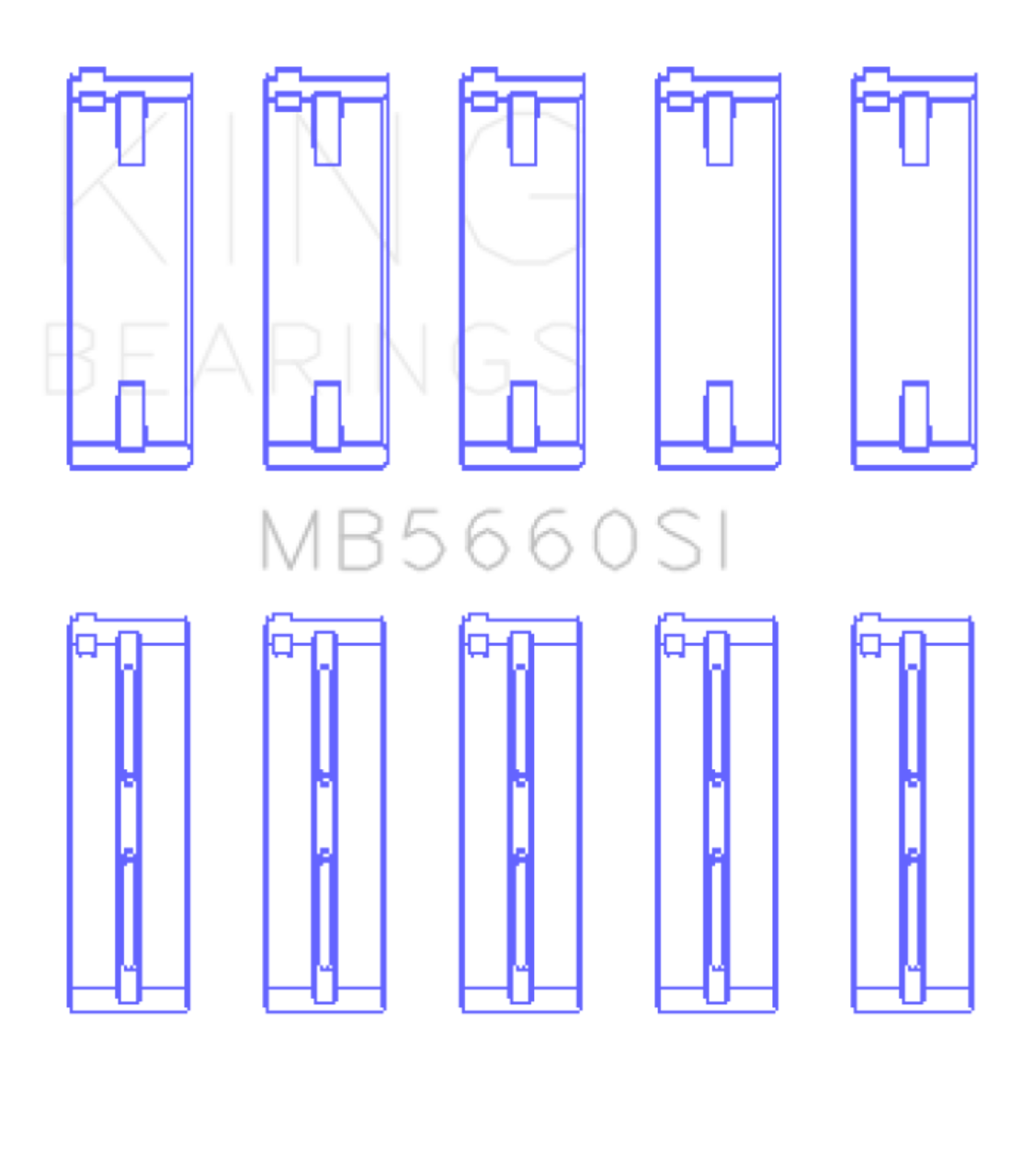 King Engine Bearings Audi/VW Bbz/CAxa/CAva/Azd (Size +0.25mm) Main Bearing Set - MB5660SI0.25 Photo - Primary