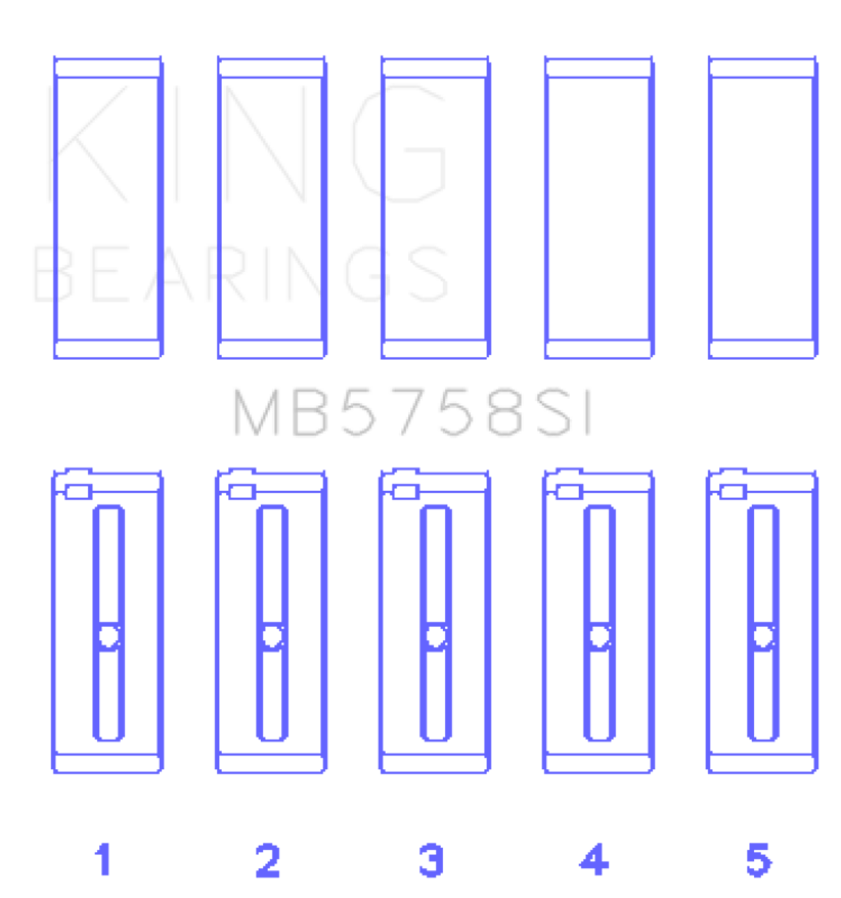 King Engine Bearings Peugeot Ep6 1.6L/BMW N14B16C (Size +0.50mm) Main Bearing Set - MB5758SI0.5 Photo - Primary