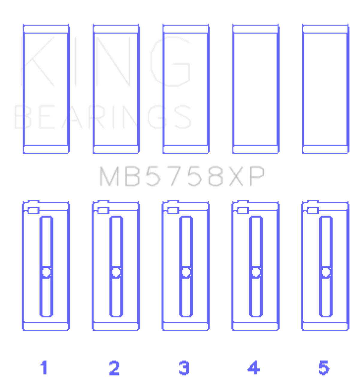 King Engine Bearings Peugeot Ep6 1.6L/BMW N14B16C (Size STDX) Main Bearing Set - MB5758XPSTDX Photo - Primary