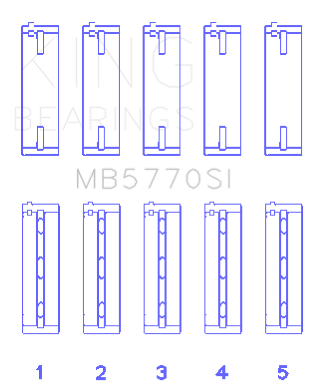 King Engine Bearings Nissan Vk45Dd/E/Vk50Ve/Vk56DE/Vd (Size +0.50mm) Main Bearing Set - MB5770SI0.5 Photo - Primary