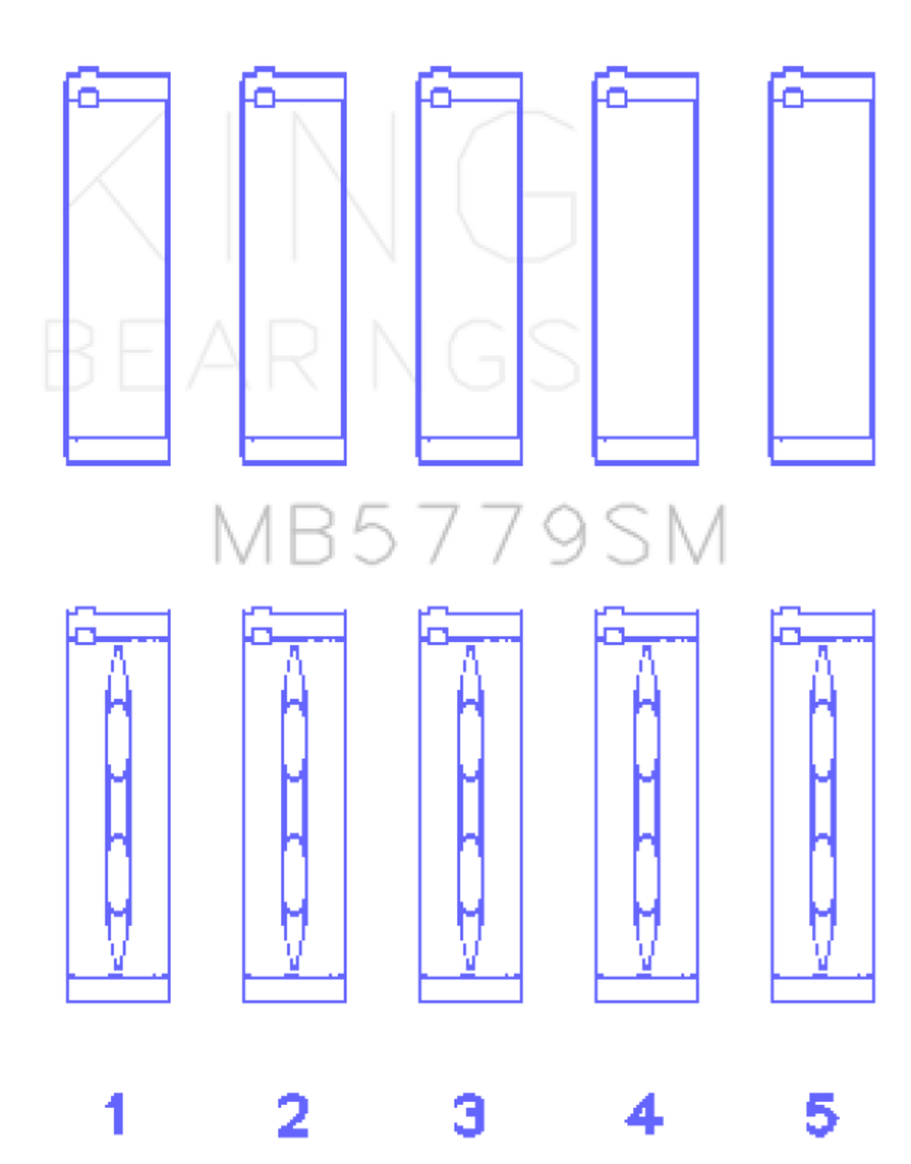 King Engine Bearings Audi CDaa/CDha/CDhb/CDab (Size +0.25mm) Main Bearing Set - MB5779SM0.25 Photo - Primary