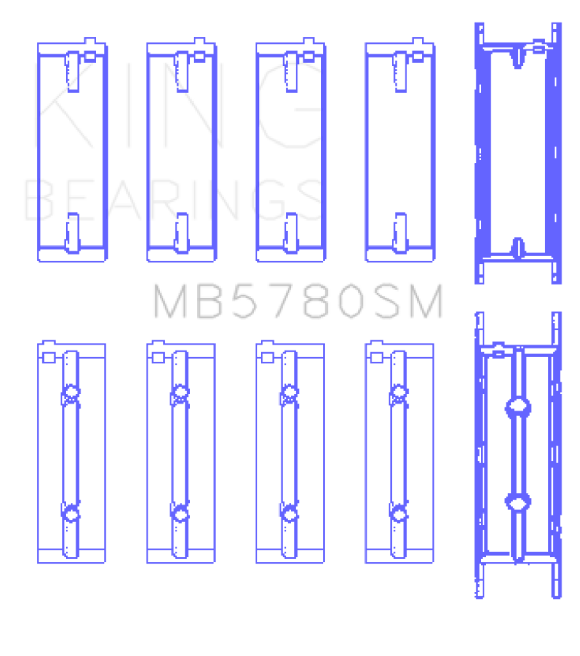 King Engine Bearings BMW N47 D20 A/B/C/D/N47 C20 A (Size +0.25mm) Main Bearing Set - MB5780SM0.25 Photo - Primary