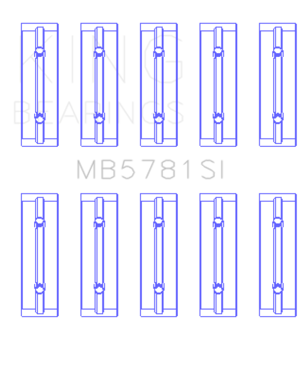 King Engine Bearings Nissan Mr18DE/Mr20DE Renault M4R 700/01/04 (Size +0.50mm) Main Bearing Set - MB5781SI0.5 Photo - Primary