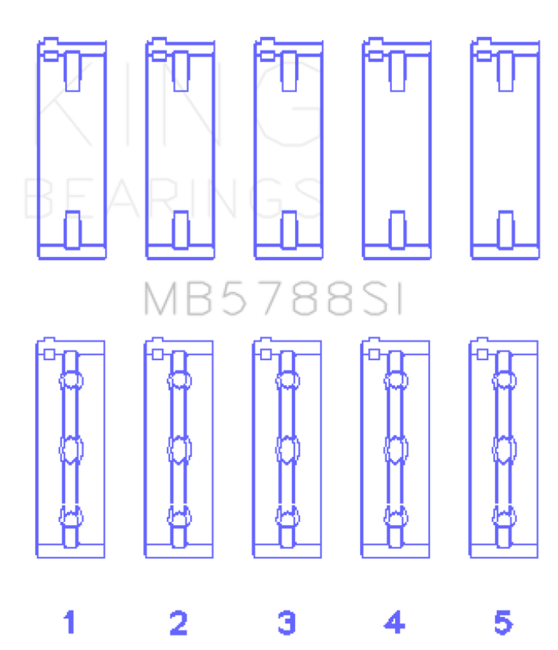King Engine Bearings Suzuki J24B (Size +0.25mm) Main Bearing Set - MB5788SI0.25 Photo - Primary