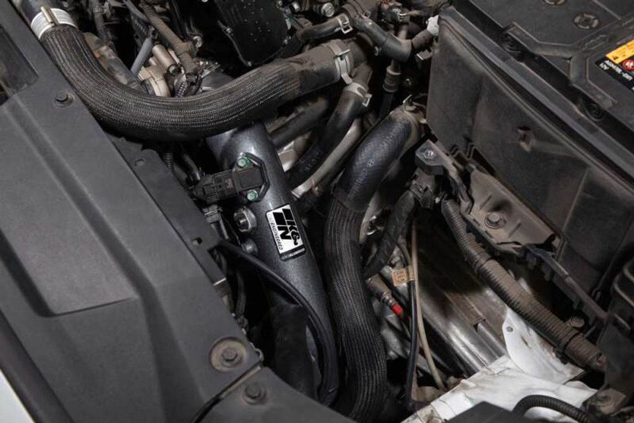 K&N 20-22 Hyundai Veloster N 2.0L L4 Aluminum Charge Pipe Kit - Gunmetal Gray - 77-1019KC Photo - Mounted