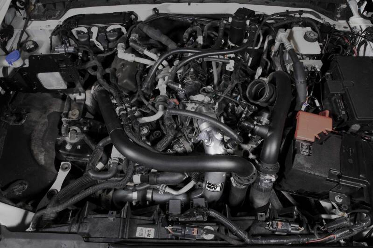 K&N 2023 Ford Bronco Raptor 3.0L V6 Aluminum Charge Pipe Kit - Gunmetal Gray - 77-1020KC Photo - Mounted