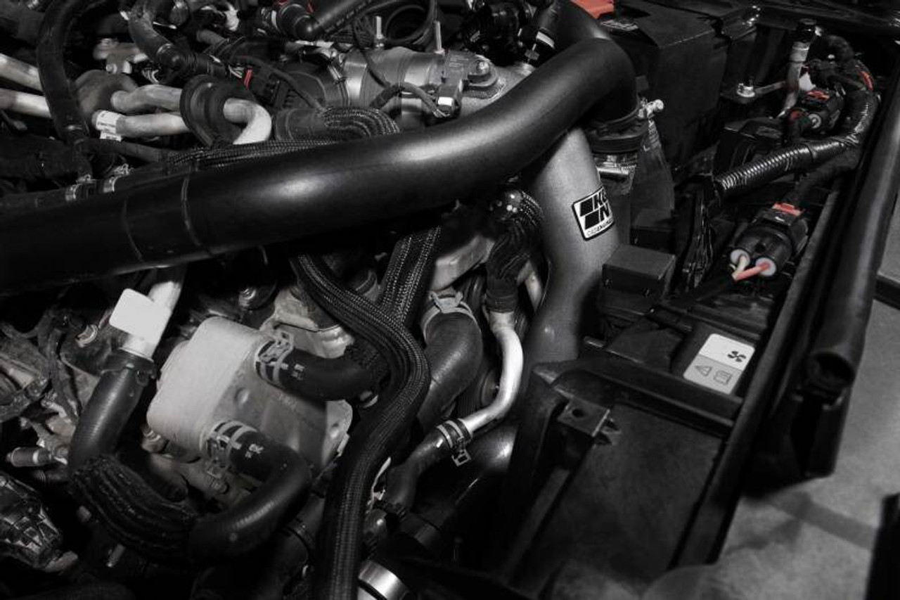 K&N 2023 Ford Bronco Raptor 3.0L V6 Aluminum Charge Pipe Kit - Gunmetal Gray - 77-1020KC Photo - Mounted